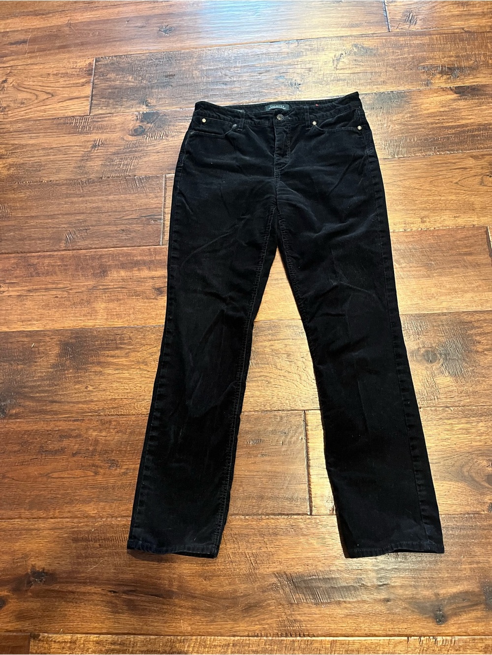 TALBOTS FLAWLESS 5 POCKET BLACK CORDUROY PANTS SIZE 6